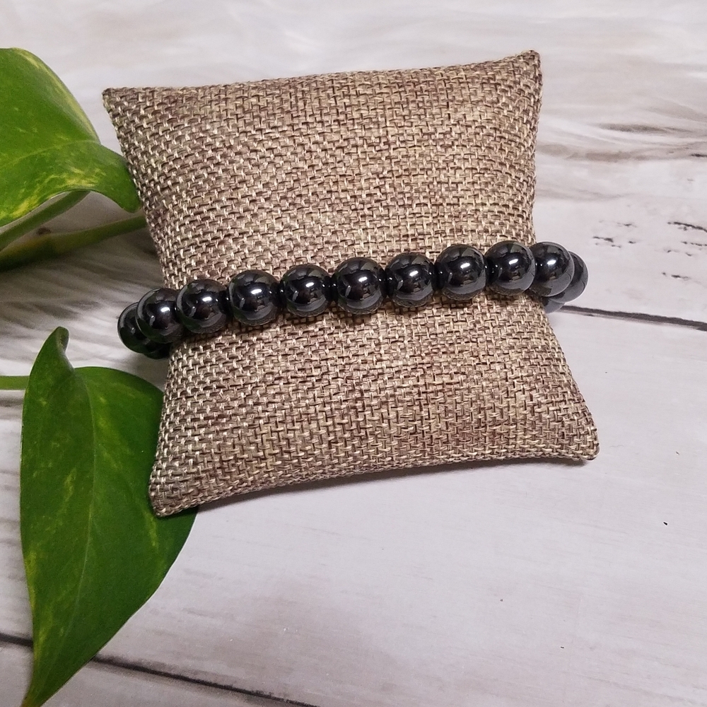 Hematite Beaded Stretch Bracelet